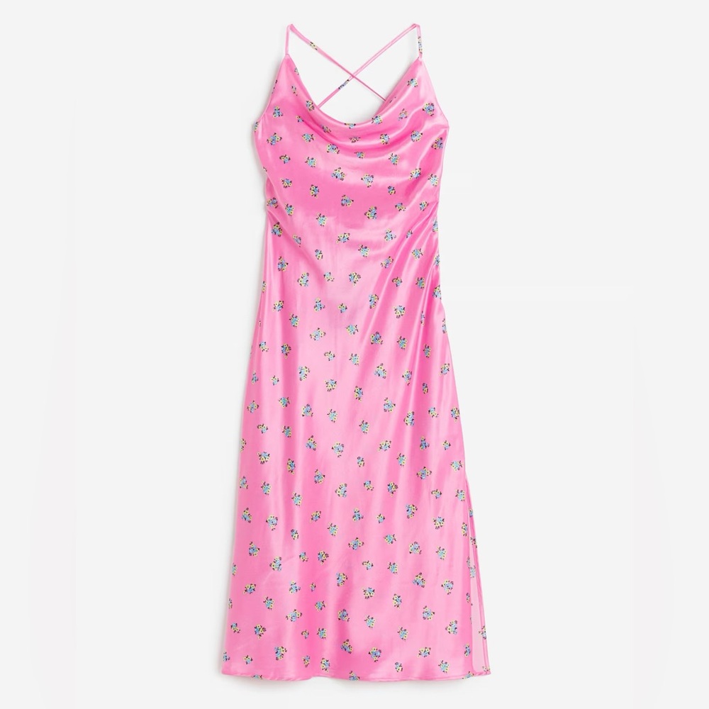 H&M OPEN-BACKED SATIN DRESS LARGE